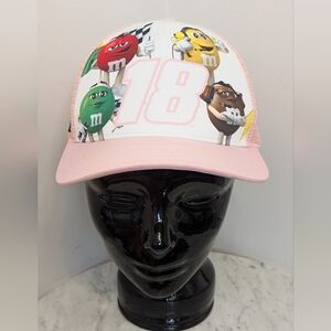 2021 Joe Gibbs Racing NASCAR Kyle Busch #18 M&M's Pink Trucker Hat